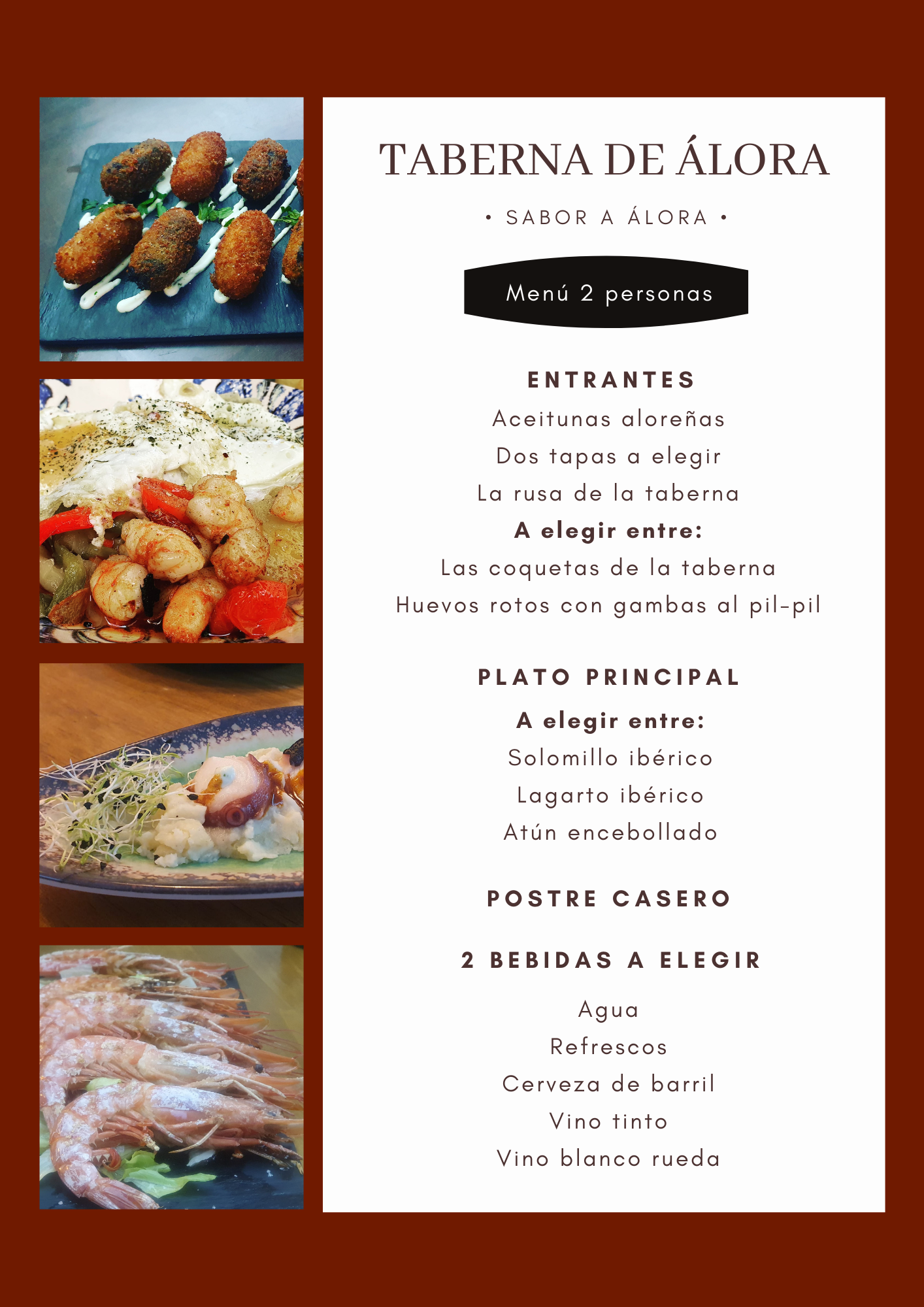 Menú sabor a alora menú caminito